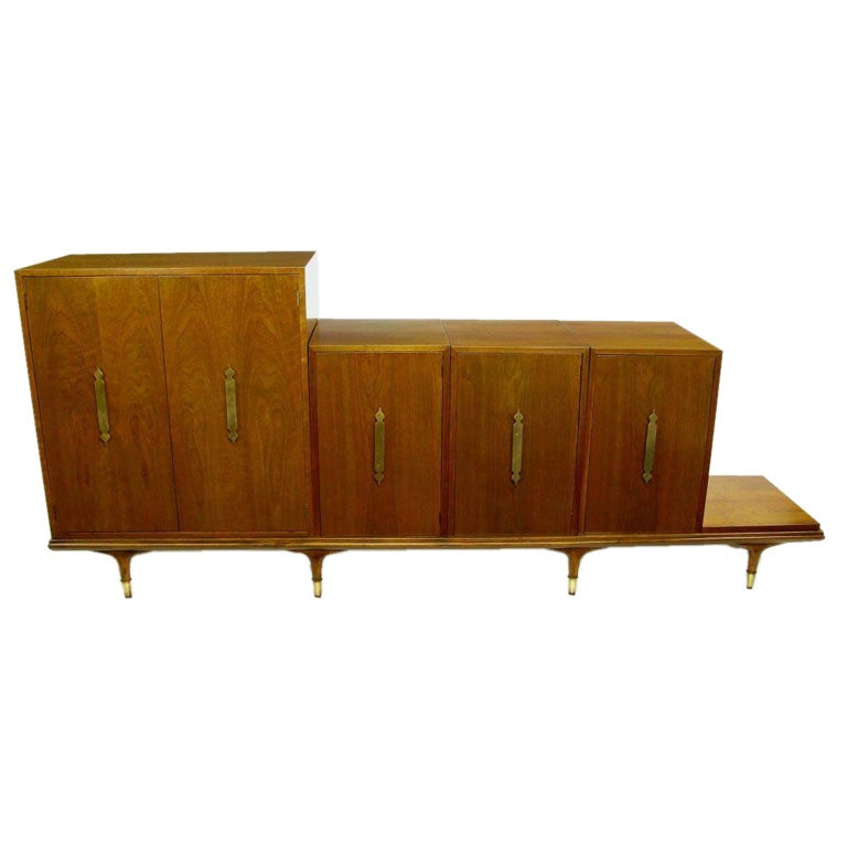 Modular Six Piece Credenza By Eward Wormley For Dunbar