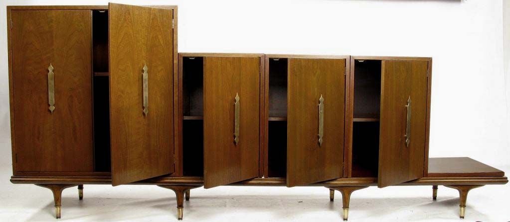 Mid-20th Century Modular Six Piece Credenza By Eward Wormley For Dunbar