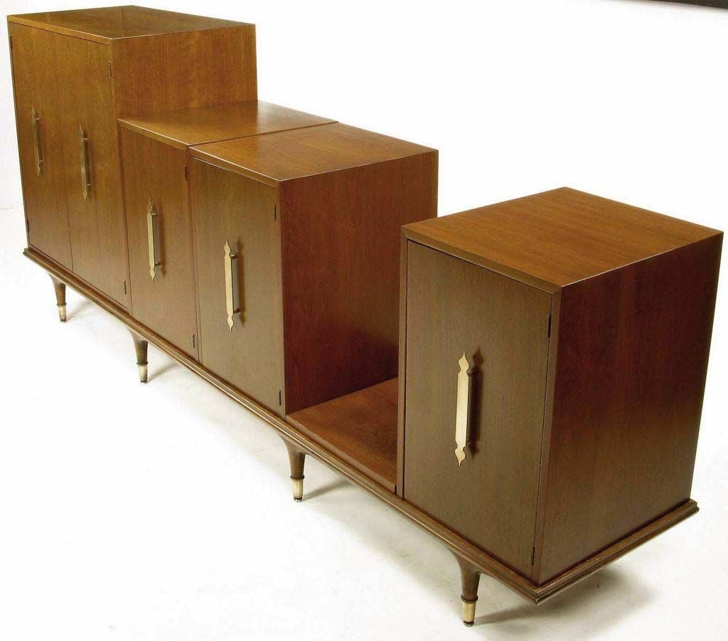 American Modular Six Piece Credenza By Eward Wormley For Dunbar