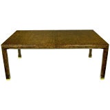 Stylized Parsons Dining Table In Burled Amboyna By Mastercraft