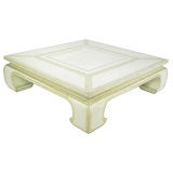 Maitland Smith Gilt & Ivory Leather Asian-Form Coffee Table