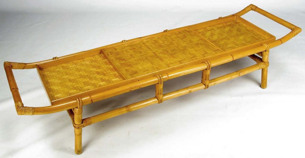 Long And Low Pagoda Form Bamboo Coffee Table 1