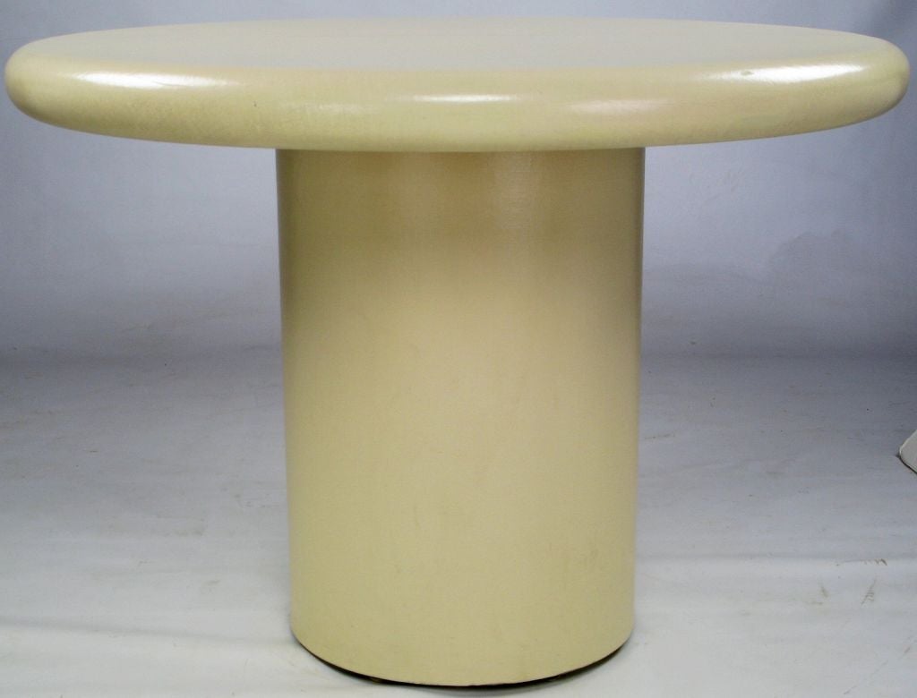 Lacquered Linen Dining Table In The Manner Of Karl Springer