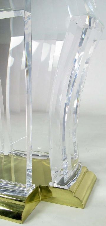 20th Century Grand Lucite And Brass Dining Table By Spectrum