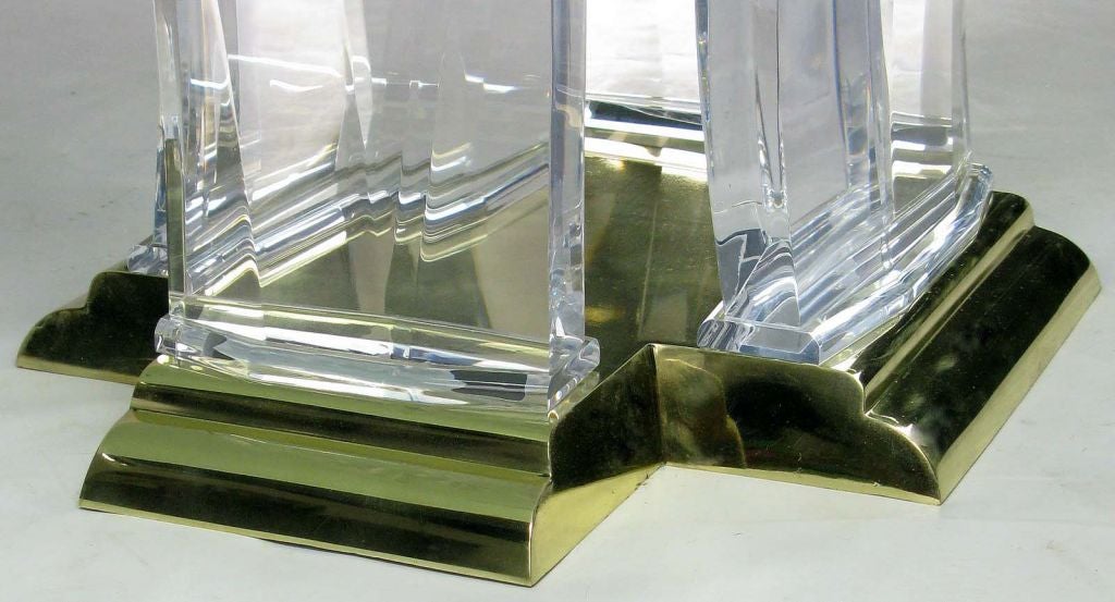 Grand Lucite And Brass Dining Table By Spectrum 1