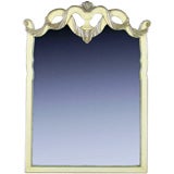 Samuel Marx Style Cream Lacquer & Silver Gilt Mirror