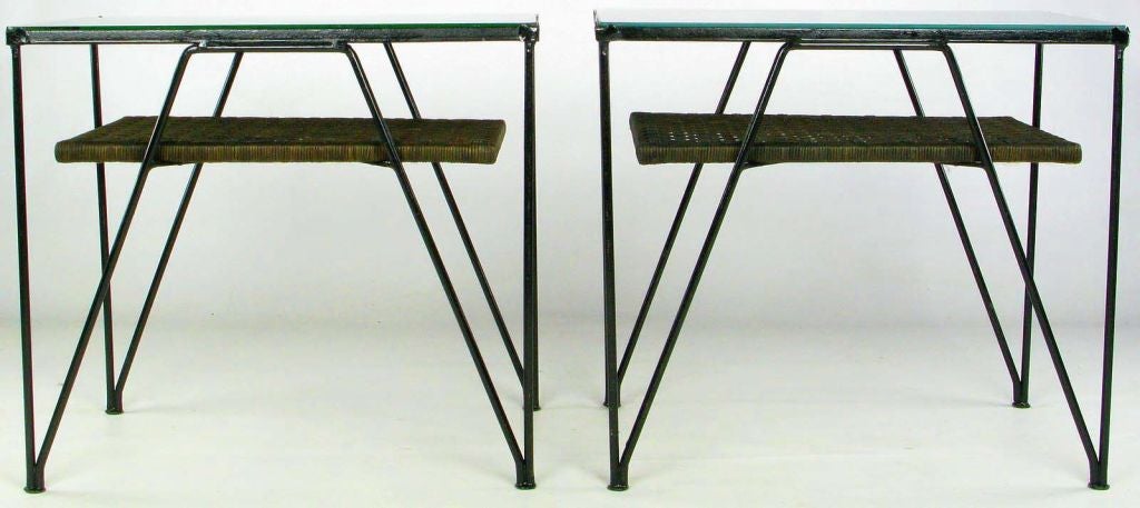 Pair Maurizio Tempestini Wrought Iron End Tables By Salterini