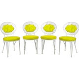 Set Four White Lacquered Maurizio Tempestini Chairs By Salterini