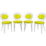 Set Four White Lacquered Maurizio Tempestini Chairs By Salterini