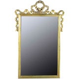 Gilt Framed Wall Mirror With Classic Ribbon Swag