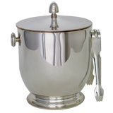 Vintage Fine Italian Silver Plated Ice Bucket With Tongs