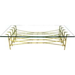 Italian Wrought And Gilt Iron Stylized Spear Coffee Table