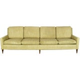 Paul McCobb Four Seat Sofa In Oatmeal Color Stripe Upholstery