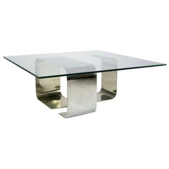 Stainless Steel Coffee Table By Francios Monnet For Kappa