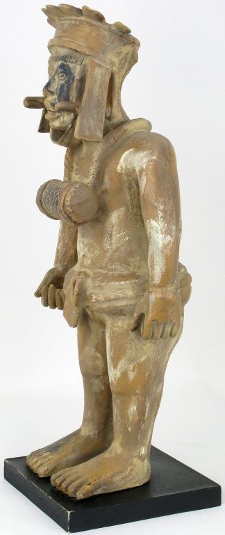 Mayan Figural Statue Of Glazed Terra Cotta 5