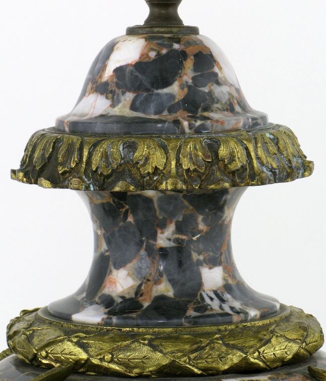 Marble Urn Form Lamp With Bronze Rams Heads And Ormolu 1