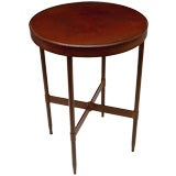 Round Solid Iron Side Table In Patinated Lacquer