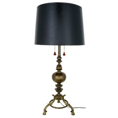 Vintage Neoclassical Tripodal Base Brass table Lamp By Stiffel