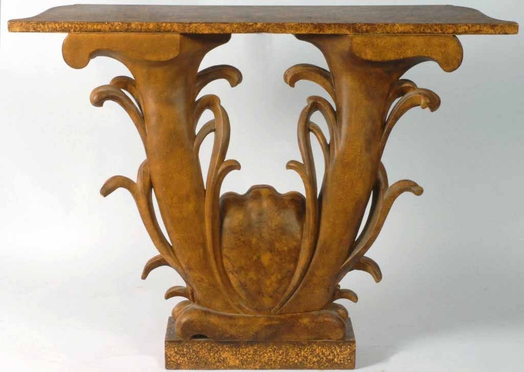 Grosfeld House Shell Console Table In Oil Drop Lacquer