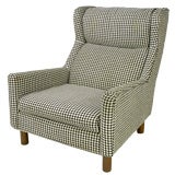 Vintage Selig Club Chair In Original Black & White Houndstooth Fabric