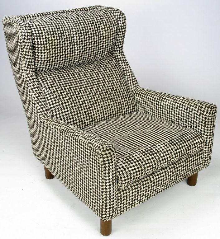black and white houndstooth chair