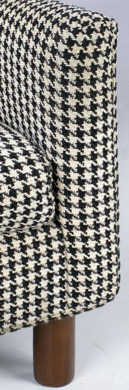 Selig Club Chair In Original Black & White Houndstooth Fabric 1