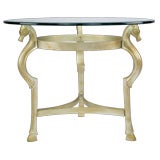 Silver Washed Bronze Side Table With Horse Heads And Hooves