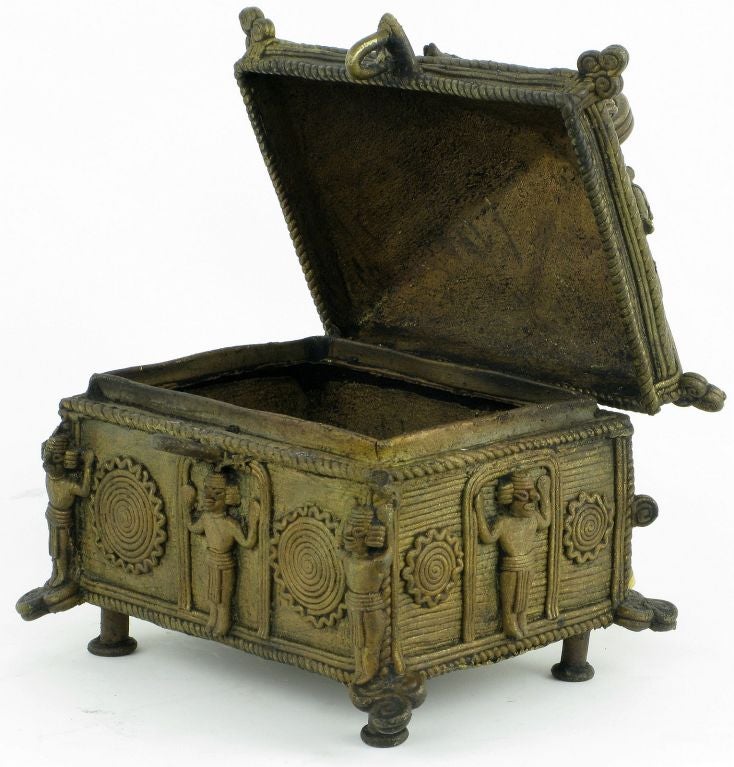 Mesoamerican Bronze Casket Adorned With Mayan Warriors 2
