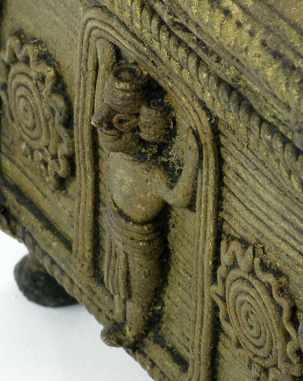 Mesoamerican Bronze Casket Adorned With Mayan Warriors 4