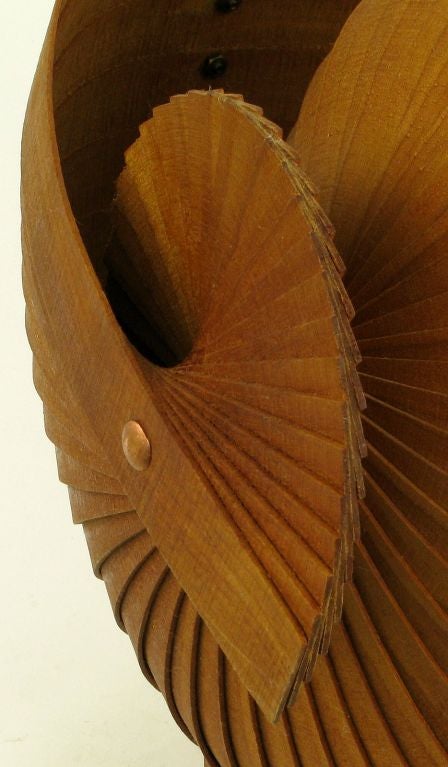 Stylized Carved And Segmented Wood Nautilus Shell 1