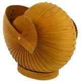 Stylized Carved And Segmented Wood Nautilus Shell