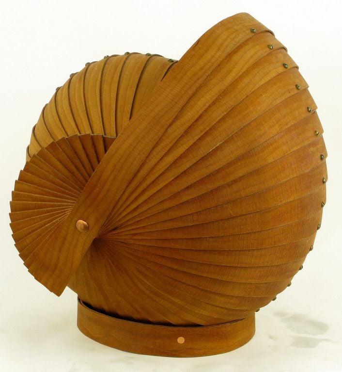 wooden nautilus shell