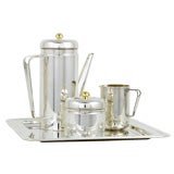 Vintage PM Italian Silverplate and Brass Coffee Service