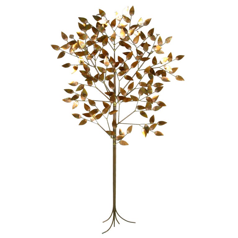 Copper 
Brass Tree Wall Sculpture By Curtis Jere