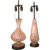 Pink Murano Glass Lamps