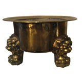 Vintage Chinese Brass Pot with Foo Dog Legs