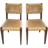 Set of Four Rope Side Chairs by Audoux-Minet by VIBO