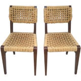 Set of Four Rope Side Chairs by Audoux-Minet by VIBO