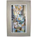 Abstract gouache on paper signed Paul W wood