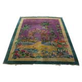Art deco chinese rug with unusual subject matter