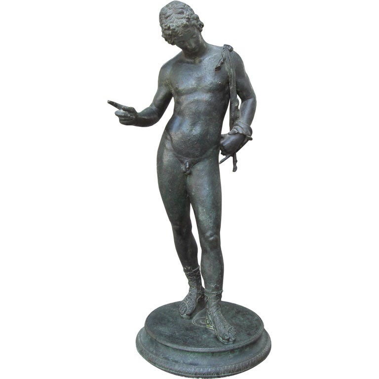 Grand tour bronze of Narcissus For Sale