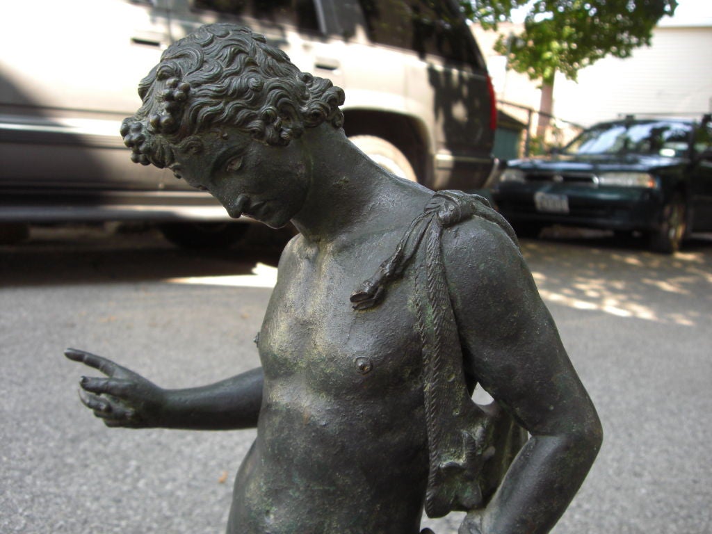 A very nice quality grand tour bronze of Narcissus. possibly out of Chiurazzi foundries (one of Naples' foundries), 2nd half of the nineteent or early 20 th century. A very sharp and detailed cast on this bronze. original verdegris patina.For