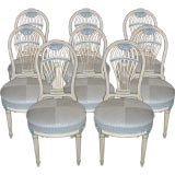 set of 8 vintage balloon-back dining chairs