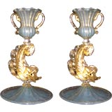 pair of vintage Murano candlesticks