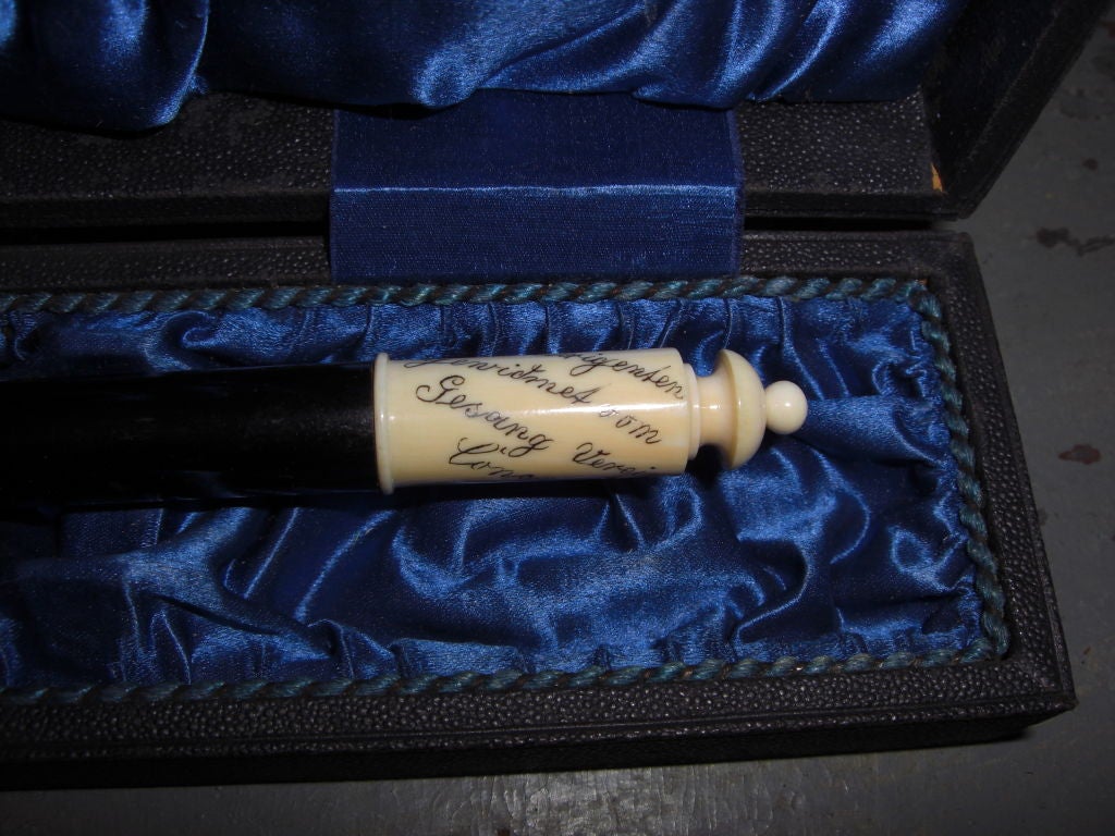 Quality 19th Cent. Ivory And Ebony Conductors  Baton 1