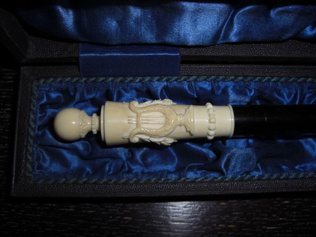 German Quality 19th Cent. Ivory And Ebony Conductors  Baton