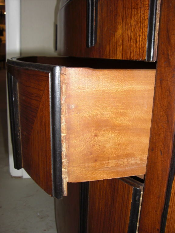 Mid-20th Century A 1940's bow-front chest of Drawers by laurence Emmons Inc.