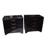 Pair of classical  concave  front  mahogany chests of drawers