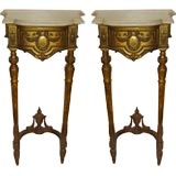 19th century marble-top giltwood petite console