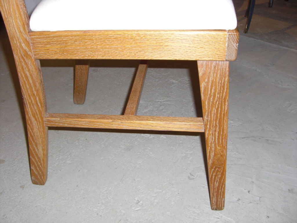 set of 4 1940's limed oak chairs 2